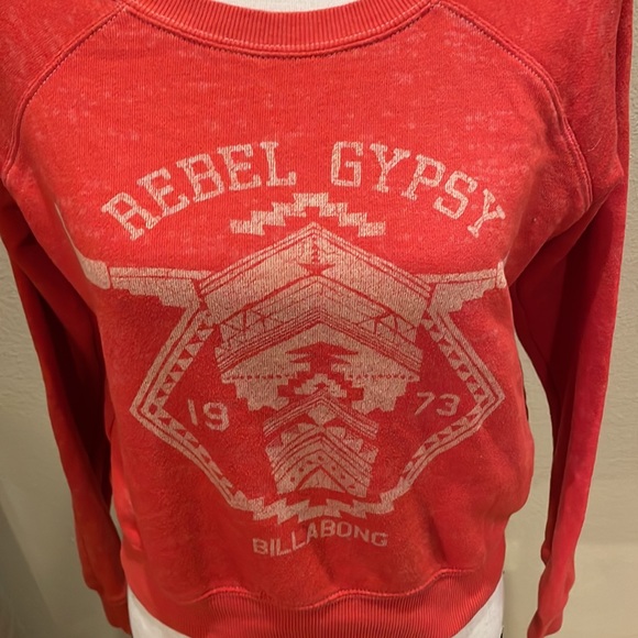 BILLABONG Rebel Gypsy Cow Skull Graphic Vintage Inspired Sweatshirt Size M - Picture 5 of 10